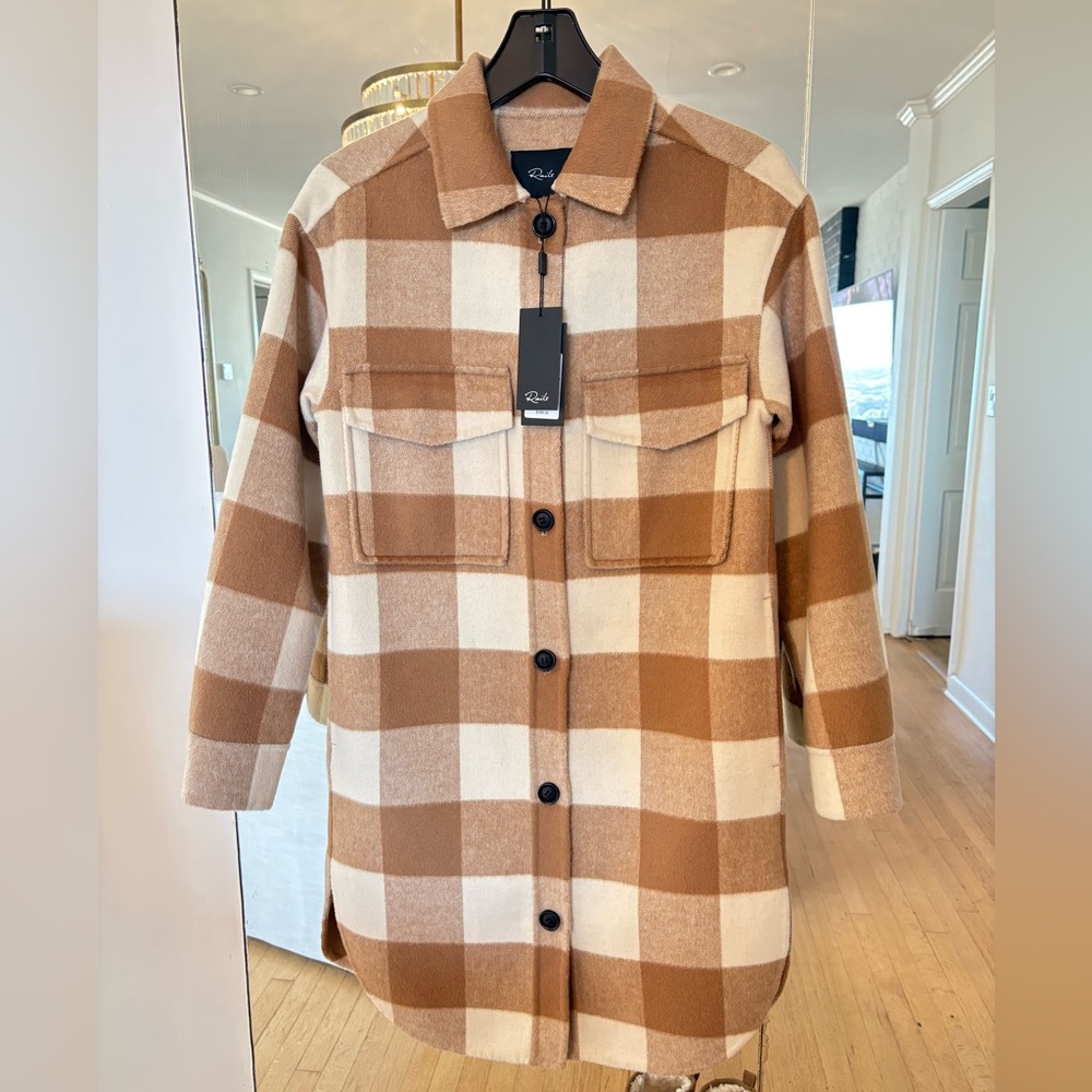 Rails Women's Checkered Tan and Cream Utility Jacket - Picture 3 of 9